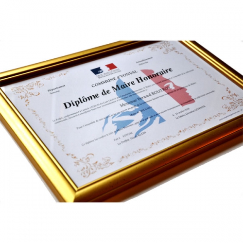 DIPLOME MAIRE HONORAIRE 20x30cm avec cadre 2